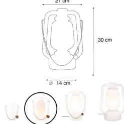 QAZQA Gartenbeleuchtung|Led-Außenleuchten*Tischleuchte weiß IP44 inkl. Bluetooth Lautsprecher - Storm Music
