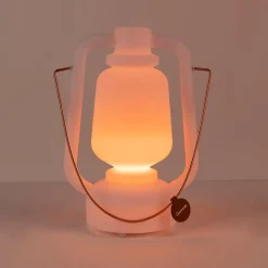 QAZQA Gartenbeleuchtung|Led-Außenleuchten*Tischleuchte wiederaufladbar 30 cm IP44 weiß - Storm Small