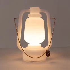 QAZQA Gartenbeleuchtung|Led-Außenleuchten*Tischleuchte wiederaufladbar 30 cm IP44 weiß - Storm Small