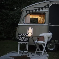 QAZQA Gartenbeleuchtung|Led-Außenleuchten*Tischleuchte wiederaufladbar 30 cm IP44 weiß - Storm Small