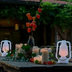 QAZQA Gartenbeleuchtung|Led-Außenleuchten*Tischleuchte wiederaufladbar 30 cm IP44 weiß - Storm Small