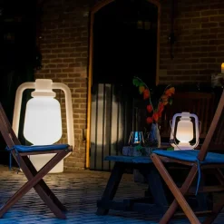 QAZQA Gartenbeleuchtung|Led-Außenleuchten*Tischleuchte wiederaufladbar 30 cm IP44 weiß - Storm Small