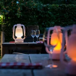 QAZQA Gartenbeleuchtung|Led-Außenleuchten*Tischleuchte wiederaufladbar 30 cm IP44 weiß - Storm Small