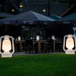 QAZQA Gartenbeleuchtung|Led-Außenleuchten*Tischleuchte wiederaufladbar 30 cm IP44 weiß - Storm Small