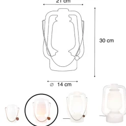 QAZQA Gartenbeleuchtung|Led-Außenleuchten*Tischleuchte wiederaufladbar 30 cm IP44 weiß - Storm Small