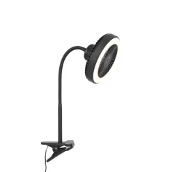 QAZQA Deckenventilator Mit Licht|Wohnzimmerlampen*Tischventilator schwarz inkl. LED 2700K - Dores