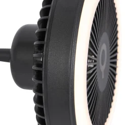 QAZQA Deckenventilator Mit Licht|Wohnzimmerlampen*Tischventilator schwarz inkl. LED 2700K - Dores