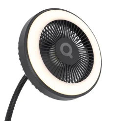 QAZQA Deckenventilator Mit Licht|Wohnzimmerlampen*Tischventilator schwarz inkl. LED 2700K - Dores