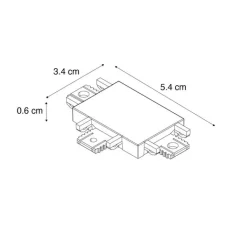 QAZQA Deckenstrahler|Aufbaustrahler*T-Stück Schienenstrahler schwarz 1-phasig - Magnetic