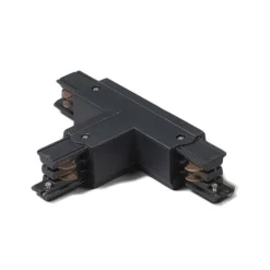 QAZQA Deckenstrahler|Aufbaustrahler*T-Verbinder für 3-Phasen Schiene schwarz links unten - 3-phasig