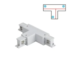 QAZQA Deckenstrahler|Aufbaustrahler*T-Verbinder für 3-Phasen-Schiene Links B Weiß