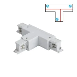 QAZQA Deckenstrahler|Aufbaustrahler*T-Verbinder für 3-Phasen-Schiene Rechts B Weiß