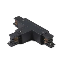 QAZQA Deckenstrahler|Aufbaustrahler*T-Verbinder für 3-Phasenschiene schwarz rechts unten - 3-phasig