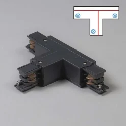 QAZQA Deckenstrahler|Aufbaustrahler*T-Verbinder für 3-Phasenschiene schwarz rechts unten - 3-phasig