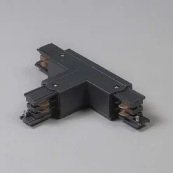 QAZQA Deckenstrahler|Aufbaustrahler*T-Verbinder für 3-Phasenschiene schwarz rechts unten - 3-phasig