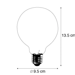 LUEDD Filament Lampen|Led Lampen*Twisted Filament LED-Lampe G95 5W 2200K klar