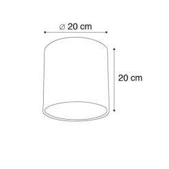 QAZQA Lampenschirme*Velour Lampenschirm blau 20/20/20 mit goldener Innenseite