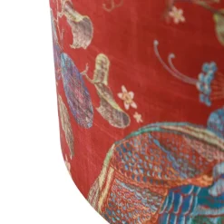 QAZQA Lampenschirme*Velour Lampenschirm Pfau Design 40/40/40 Gold innen