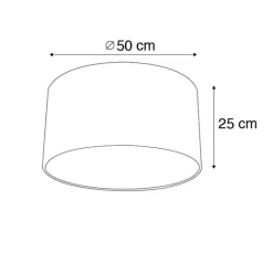 QAZQA Lampenschirme*Velour Lampenschirm Pfau Design 50/50/25 mit goldenem Interieur