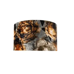 QAZQA Lampenschirme*Velours Lampenschirm Blumenmuster 35/35/20