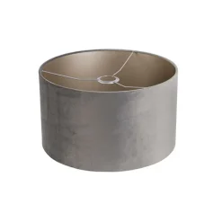 QAZQA Lampenschirme*Velours Lampenschirm grau 35/35/20