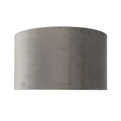 QAZQA Lampenschirme*Velours Lampenschirm grau 35/35/20