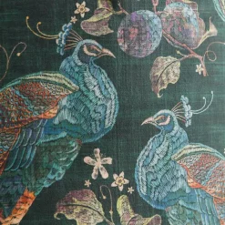 QAZQA Lampenschirme*Velours-Lampenschirm pfauengrün 50/50/25 innen golden