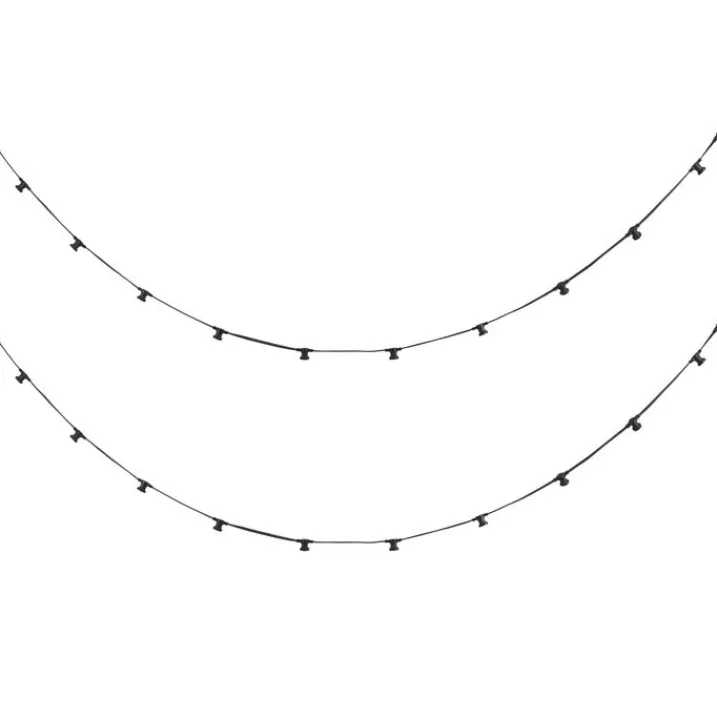 QAZQA Gartenbeleuchtung|Lichterkette*Verbindbare schwarze Lichterkette mit Stecker 10m 20-Lichter IP44 - Lubber