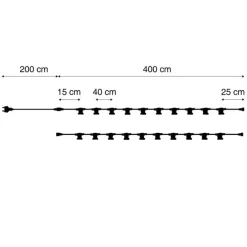QAZQA Gartenbeleuchtung|Lichterkette*Verbindbare schwarze Lichterkette mit Stecker 10m 20-Lichter IP44 - Lubber