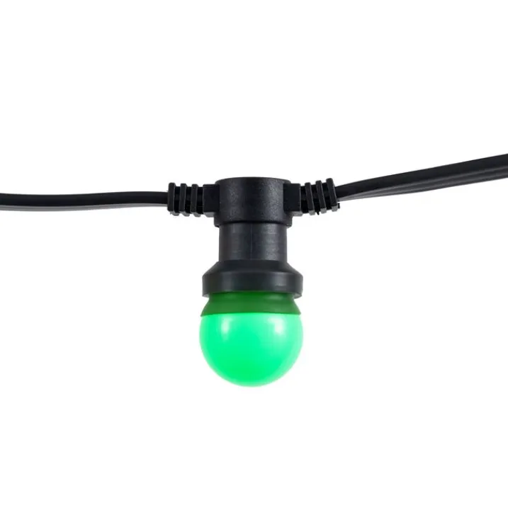 QAZQA Gartenbeleuchtung|Lichterkette*Verbindbare schwarze Lichterkette mit Stecker 18m inkl. E27 30-Lichter IP44 - Lubber