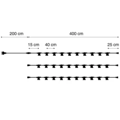 QAZQA Gartenbeleuchtung|Lichterkette*Verbindbare schwarze Lichterkette mit Stecker 18m inkl. E27 30-Lichter IP44 - Lubber