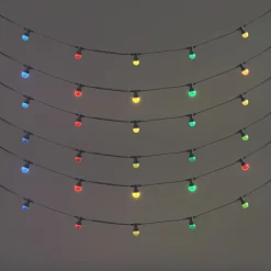 QAZQA Gartenbeleuchtung|Lichterkette*Verbindbare schwarze Lichterkette mit Stecker 18m inkl. E27 30-Lichter IP44 - Lubber