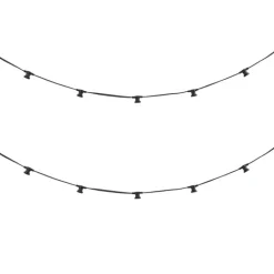 QAZQA Gartenbeleuchtung|Lichterkette*Verbindbare schwarze Lichterkette mit Stecker 6m 10-Lichter IP54 - Lubber