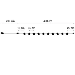 QAZQA Gartenbeleuchtung|Lichterkette*Verbindbare schwarze Lichterkette mit Stecker 6m 10-Lichter IP54 - Lubber