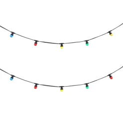 QAZQA Gartenbeleuchtung|Lichterkette*Verbindbare schwarze Lichterkette mit Stecker 6m inkl. E27 Multicolor 10-Lichter IP54 - Lubber