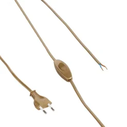 QAZQA Zubehör*Verbindungskabel 80-120 cm mit Schalter und Stecker gold