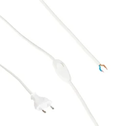 QAZQA Zubehör*Verbindungskabel 80-120cm mit Schalter und Stecker weiß