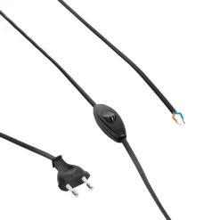 QAZQA Zubehör*Verbindungskabel 80-120cm mit Schalter und Stecker schwarz