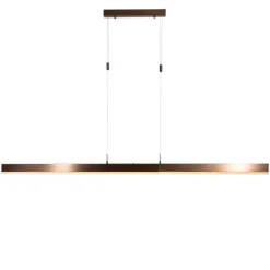 QAZQA Schlafzimmerlampen|Küchenlampen*Verstellbare Hängelampe Dunkelbronze inkl. dimmbarer LED - Lamba