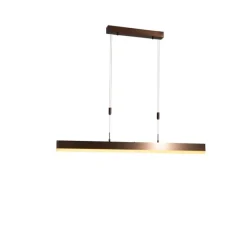 QAZQA Schlafzimmerlampen|Küchenlampen*Verstellbare Hängelampe Dunkelbronze inkl. dimmbarer LED - Lamba