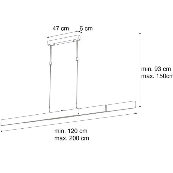 QAZQA Schlafzimmerlampen|Küchenlampen*Verstellbare Hängelampe Dunkelbronze inkl. dimmbarer LED - Lamba