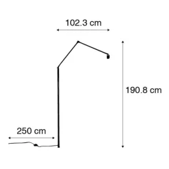 QAZQA Stehlampen*Verstellbarer Arm Gold ohne Fuß für Stehleuchte - Editor