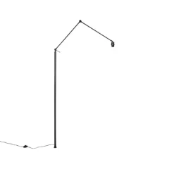 QAZQA Stehlampen*Verstellbarer Arm schwarz ohne Fuß für Stehleuchte - Editor