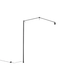 QAZQA Stehlampen*Verstellbarer Arm schwarz ohne Fuß für Stehleuchte - Editor