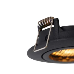 QAZQA Schlafzimmerlampen|Küchenlampen*Vertiefter Fleck schwarz drehbar und kippbar - Ude Honey