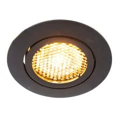 QAZQA Schlafzimmerlampen|Küchenlampen*Vertiefter Fleck schwarz drehbar und kippbar - Ude Honey