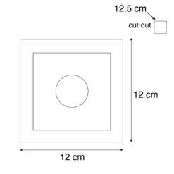 QAZQA Einbaustrahler|Wohnzimmerlampen*Vertiefter Fleck weiß 12 cm quadratisch - Zigeunerstuck