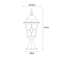 QAZQA Gartenbeleuchtung|Stehlampen Außen*Vintage Außenlaterne Antikgold 45 cm - Antigua