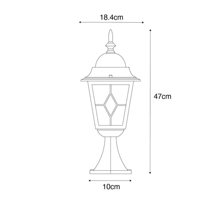 QAZQA Gartenbeleuchtung|Stehlampen Außen*Vintage Außenlaterne Antikgold 45 cm - Antigua