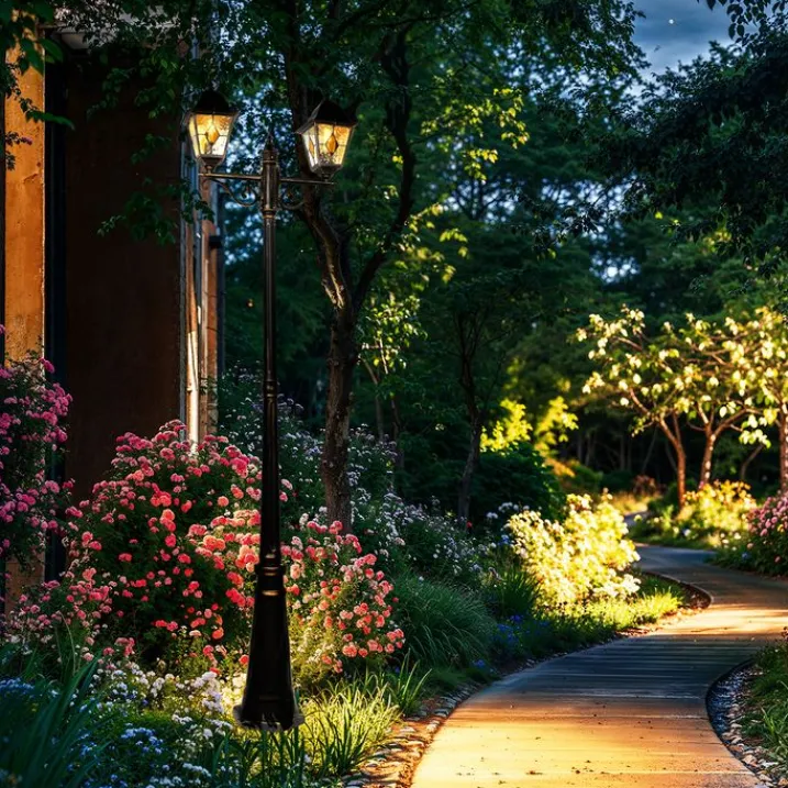 QAZQA Gartenbeleuchtung|Laternen Außen*Vintage Außenlaterne Antikgold 240 cm 2-flammig - Antigua